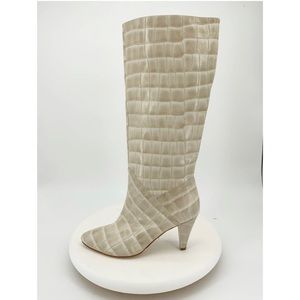 Jeffery Campbell Candle Knee High Boot Ivory Croc